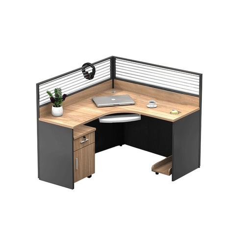 震海 办公家具l型单人位办公桌带柜子组合屏风工位单人位电脑桌现代
